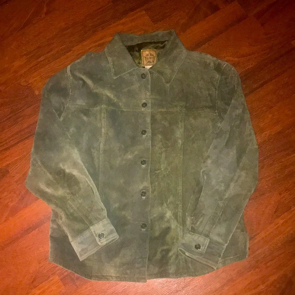 Forest Green Leather Jacket - Picture 1 of 8